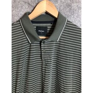 Rohan Shirt Mens Large Green Stripe Short Sleeve Polo Casual Travel Outdoor